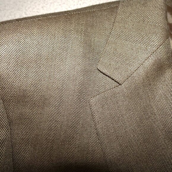 Ralph Lauren Sport Coat Blazer Jacket Men's Size 44L Brown Silk Herringbone - Picture 9 of 9